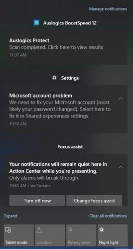 Windows10アクションセンターとは何ですか。