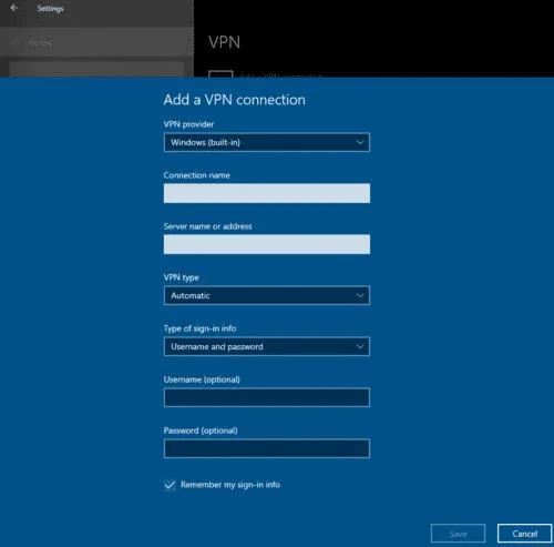 Podręcznik użytkownika: Konfiguracja VPN w systemie Windows 10