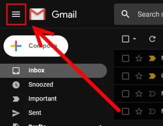 Gmail: Pokaż/Ukryj foldery w lewym menu