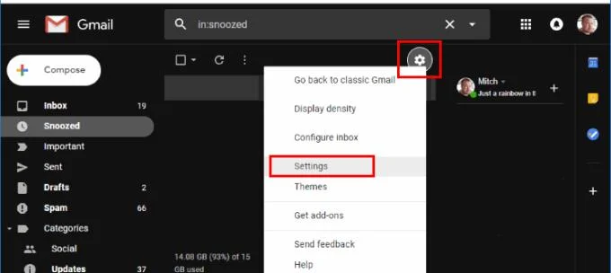 Gmail: Pokaż/Ukryj foldery w lewym menu