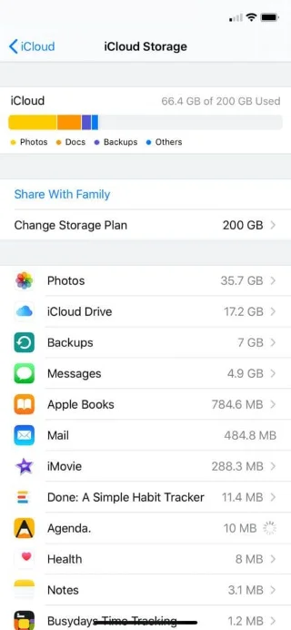 iCloudストレージをクリアする方法