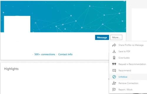 Jak przestać obserwować kogoś na LinkedIn