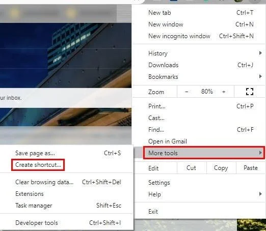 Cómo crear un acceso directo a Gmail - Windows 10