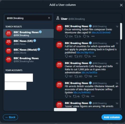 Jak dodać nową kolumnę do TweetDeck
