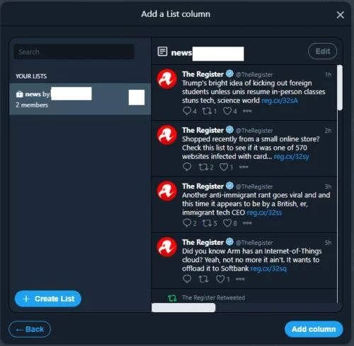 Jak ograniczyć użytkowników, których widzisz tweety w TweetDeck?