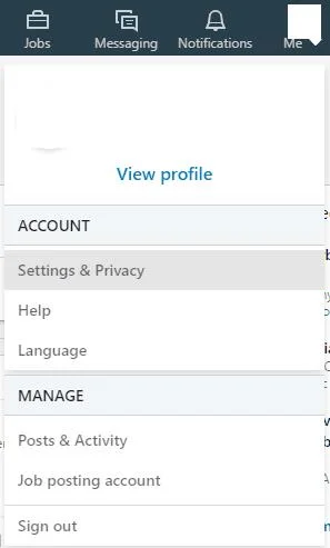 LinkedIn 데스크톱/모바일 설정 메뉴 접근 방법 비교