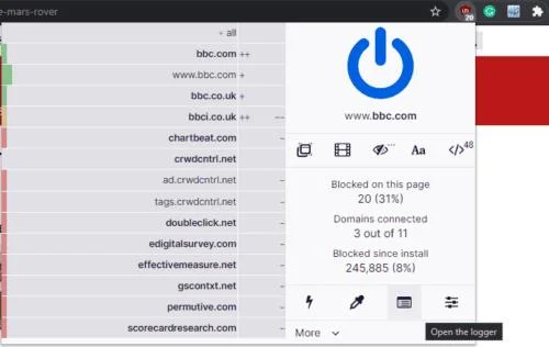 uBlockOriginでWebページ要素のブロックを解除する方法
