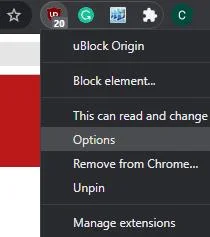 Jak odblokować element strony internetowej za pomocą uBlock Origin