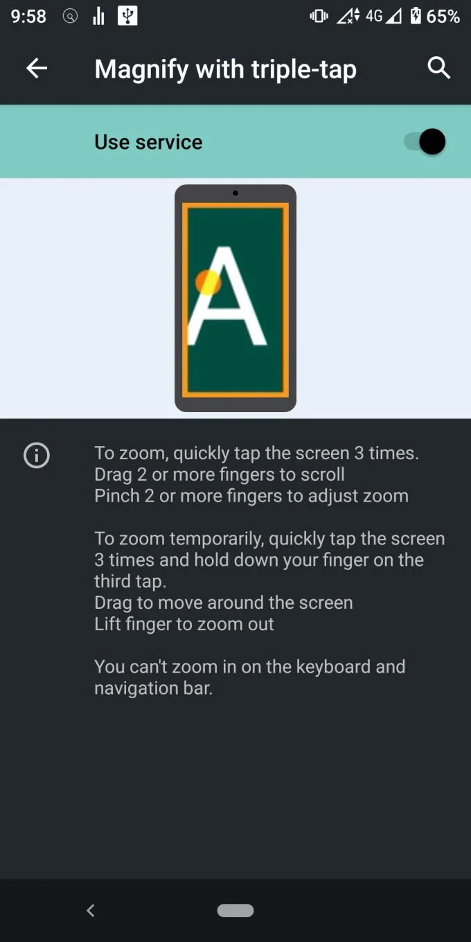 Włączanie trzykrotnego powiększenia na Androidzie