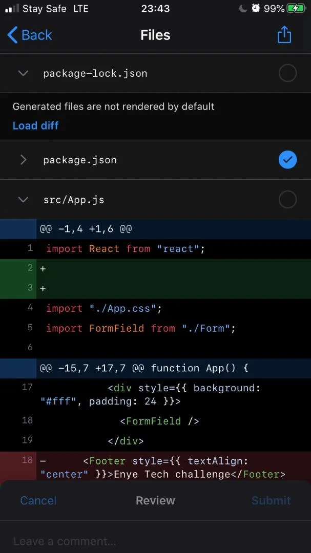 การทำเครื่องหมายไฟล์ว่าดูใน GitHub App