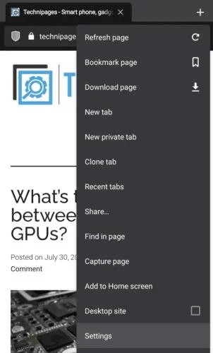 Cómo habilitar el modo oscuro en el navegador Vivaldi de Android