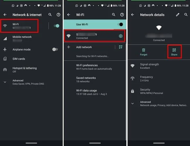 Android：QRコードを介してWi-Fiパスワードを共有する