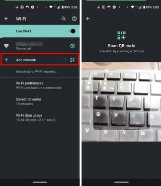 Android：QRコードを介してWi-Fiパスワードを共有する