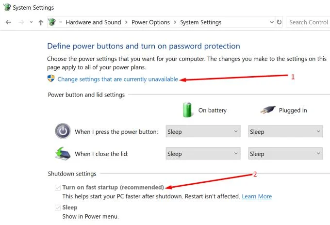 Windows 10 entra en hibernación cuando se apaga