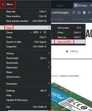 Chrome, Firefox 및 Opera에서 웹 페이지를 PDF로 빠르게 저장
