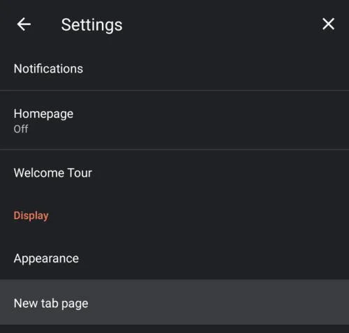 Brave dành cho Android: Tắt Hình ảnh được Tài trợ trong Trang Tab mới