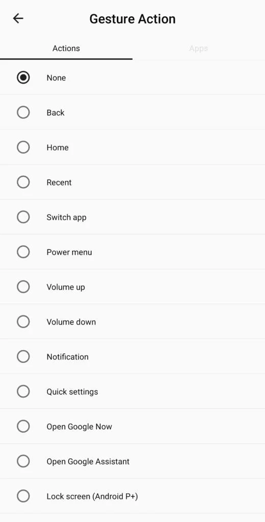 Androidのフルスクリーンジェスチャーアプリでジェスチャーを構成する方法