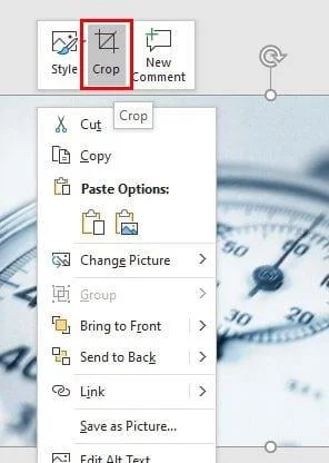 Como recortar uma imagem usando alças no PowerPoint