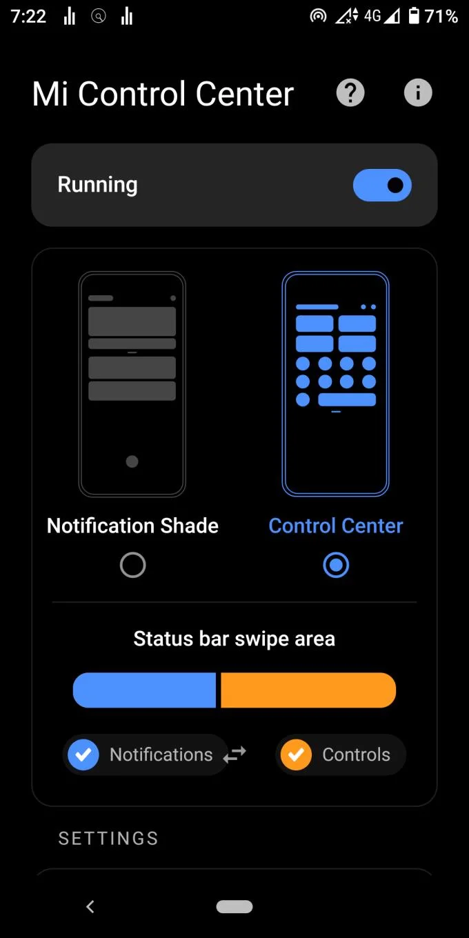 Personalizando Mi Control Center para se parecer com iOS
