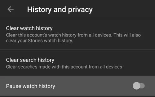 Jak wstrzymać historię oglądania w YouTube na Androida