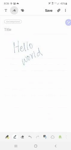Converter manuscrito em texto com Samsung Notes