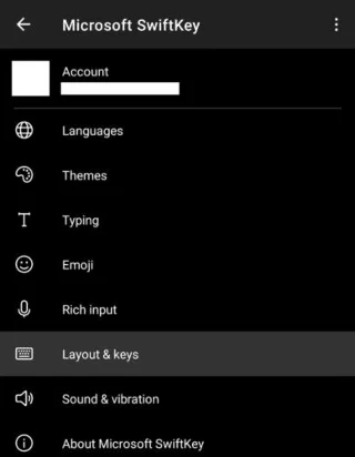 AndroidのSwiftkeyキーボードでキーボードのサイズを構成する方法