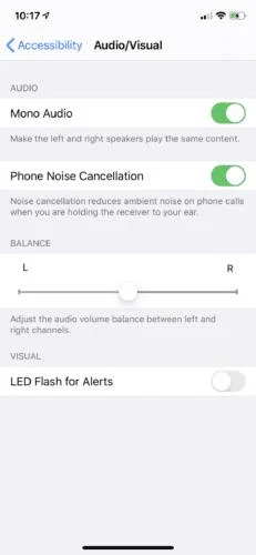 iPhone instellen op mono-audio voor gebalanceerde audio