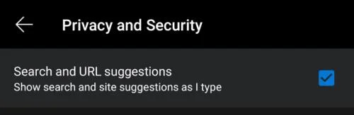 Edge voor Android: zoeksuggesties uitschakelen