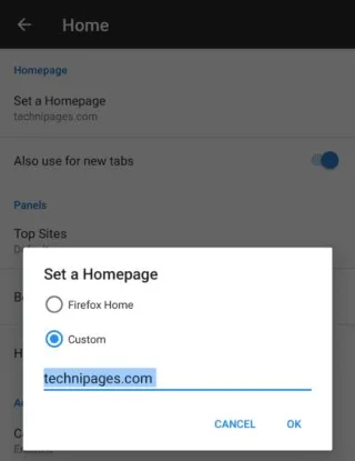 Firefox voor Android: een aangepaste startpagina instellen