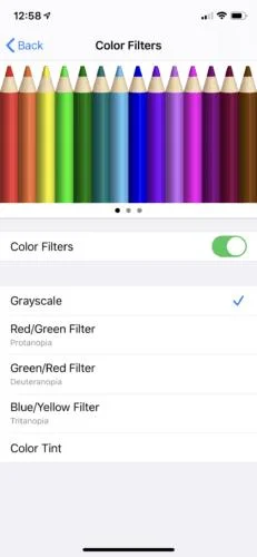 Kleurfilters inschakelen in iPhone-instellingen