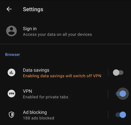 Opera para Android: Cómo configurar la VPN incorporada