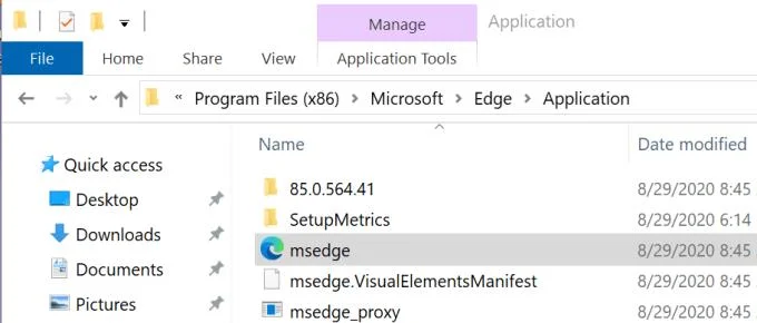 msedge.exe 파일 이름 변경