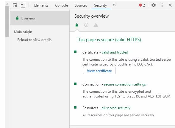 Jak sprawdzić bezpieczeństwo połączenia HTTPS w Chrome