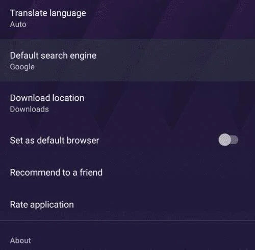 Opera Touch: standaardzoekmachine instellen