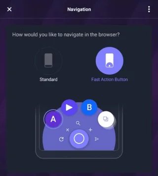 Opera Touch: Włącz funkcję szybkiej nawigacji