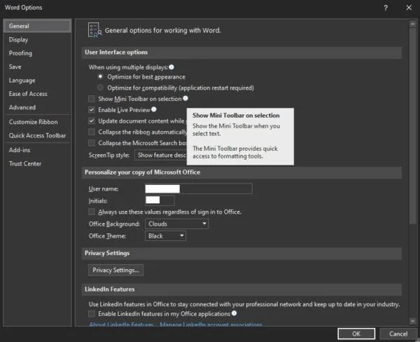 Jak wyłączyć minipasek narzędzi w programie Word