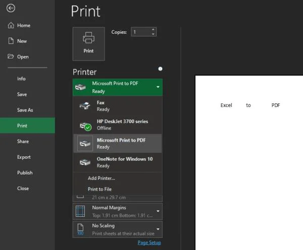 如何將 Excel 電子表格轉換為 PDF