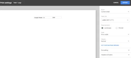 GoogleスプレッドシートをPDFに変換する方法