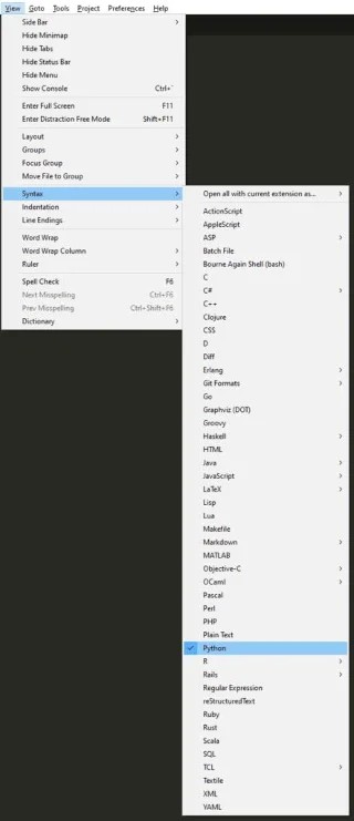 SublimeTextで構文の強調表示を有効にする方法3