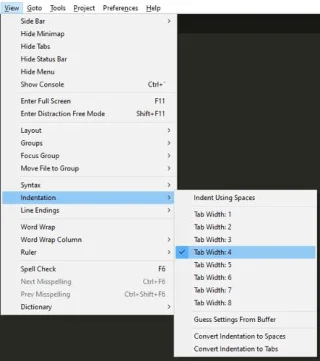 Sublime Text 3에서 탭 너비를 구성하는 방법