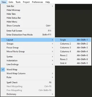 SublimeTextで複数のドキュメントを一度に表示する方法3