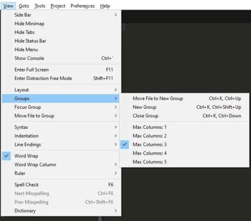 SublimeTextで複数のドキュメントを一度に表示する方法3