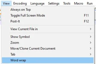 如何在 Notepad++ 中啟用自動換行