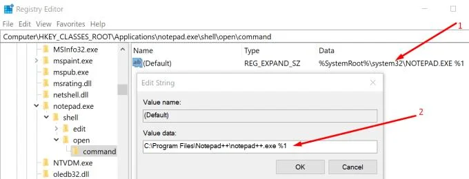 Corrigir o Notepad ++ não aparece ao abrir com
