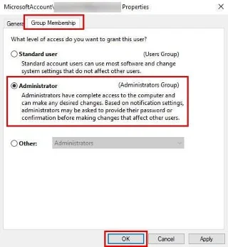 Come trasformare un account Windows standard in un account amministrativo