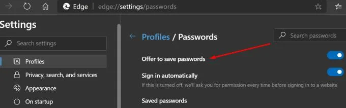 Napraw Microsoft Edge nie pamięta haseł