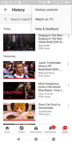 วิธีล้างประวัติการดู YouTube ในแอป