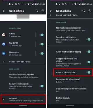 Android10で通知ドットをオフにする方法
