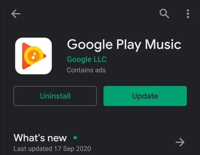 Erreur Google Play Music
