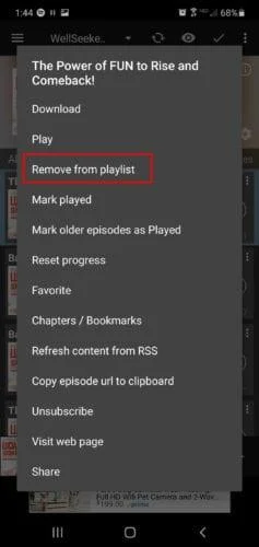 Adicto a los podcasts: eliminar todos los podcasts escuchados